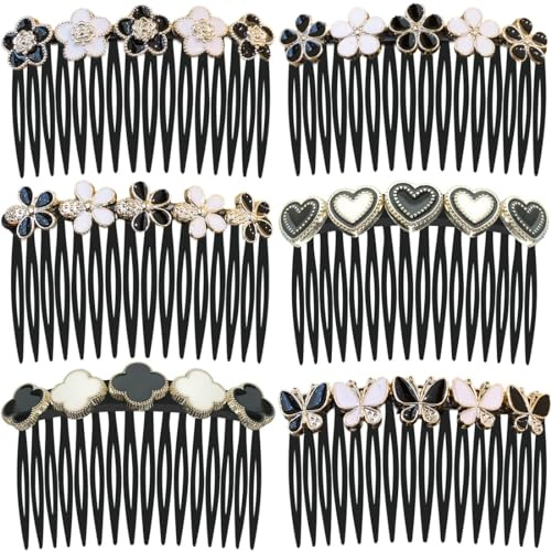 VYZUTR 6 Stück Haarkämme Strass, Seiten Haarspangen, Braut Kopfbedeckung, Haarschmuck, dekorative Kämme für Frauen, Mädchen, Hochzeit, Abschlussball