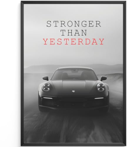MJ-GRAPHICS® Elfer Sportwagen Poster Motivation Wandbild A2 ohne Rahmen