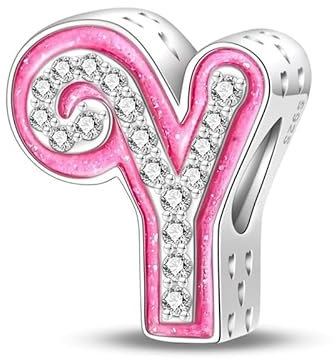 QIKAOLA 925 lettre en argent Sterling charmes A-Z Alphabet perles pour Pandora Bracelet et collier 26 lettres perles de charme pendentif fit pour les Bracelets européens collier pour femmes filles
