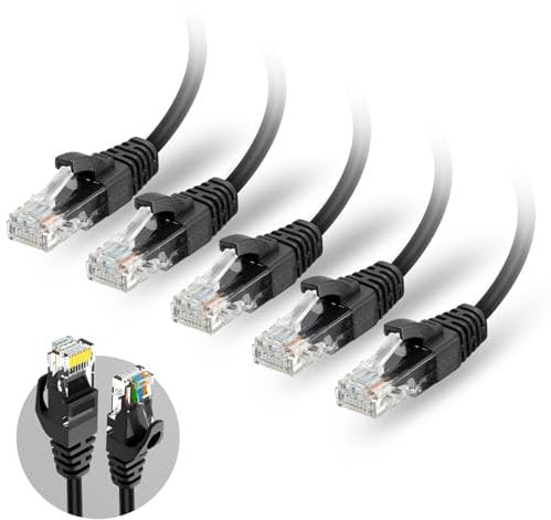 Spetstech Patch Cable 5pcs CAT6 (Black, 1m)