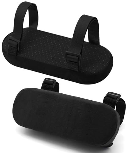 DAWRIS Thick Office Chair Arm Pads, Ergonomic Armrest Pads, Comfy Gaming Chair Arm Rest Covers, Memory Foam Arm Rest for Desk, Elbow Support Cushion- Set of 2 Arm Cushion for Office Chair,Black