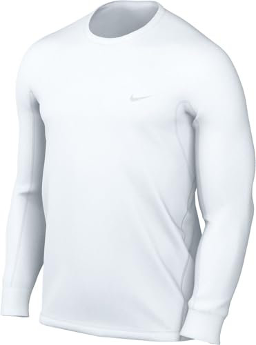 Nike Primary FB8585-100 Men's Versatile Dri-Fit Long Sleeve T-Shirt, White/White, L