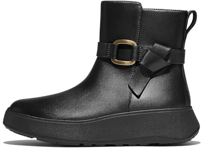 Fitflop Women's F-mode Square-ring Leather Flatform Ankle BootsAnkle Boot