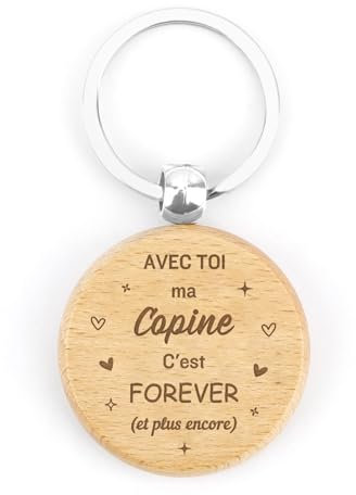Cadeau Copine, Cadeau Copine Saint Valentin Porte Clé en Bois, Cadeau pour Sa Copine, Cadeau Copine Amitié, Cadeau Copine Amour, Cadeau Pour Copine, Cadeaux Copine, Cadeau Meilleure Amie, Cadeau Noel