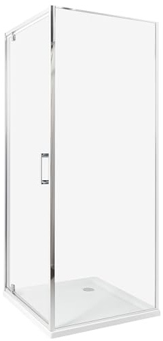 Cabina de ducha cuadrada de vidrio templado una puerta plateado 70 x 70 x 185 cm Darli