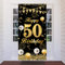 50.Geburtstag Banner Schwarz Gold, 50 Jahr Geburtstag Deko Tür Hintergrund für Männer Frauen, Großer Stoff 50 Geburtstag Party Dekoration Türbanner für Tisch Wand Dekoration, 180 x 90cm