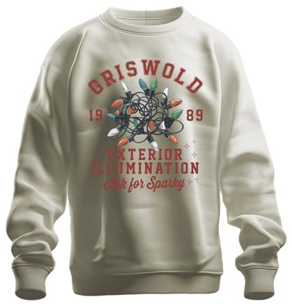 Griswold Exterior Illumination Lichterkette Rot - Weihnachten Christmas Xmas Unisex Weihnachtspullover, Natur, S