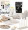 KLAYFUL - Kit de Manualidades para Adultos: Arcilla de Secado al Aire | 1.5 kg de arcilla blanca, Herramientas, Pinceles, Base Blanca, Pinturas, Barniz, Guía y Base para Trabajar (Sin Pinturas)