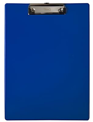 Idena 11374 - Klemmbrett für DIN A4, Hochformat, PVC beschichtetes Clipboard in Blau, FSC-Rec zertifiziert