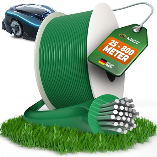 kanoo Cavo di limitazione per robot tosaerba – Universale – Filo di delimitazione in rame di qualità – Cavo tagliaerba per robot tosaerba Husqvarna, Gardena, Bosch, Worx UVM. Ø 2,7 mm – 800 m