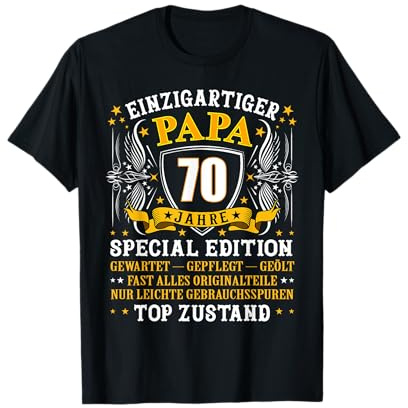 Einzigartiger Papa 70. Geburtstag 70 Jahre Vater 70 Ehrentag T-Shirt