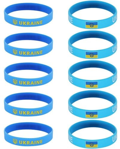 Ymxygz 10 Stück Ukraine-Armband Aus Silikon, Ukraine-armbänder, Gummi, Ukrainische Flagge, Armband, Geschenke, Party-zubehör Für Fan-Souvenirs