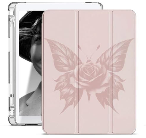 Sunrive Tablet Coque Compatible avec iPad Air 2 2014 9.7,conçu avec Un Support à Trois Volets, Leather Housse Étui PU Cuir Réveil/Sommeil AutomatiqueCouleur Rose