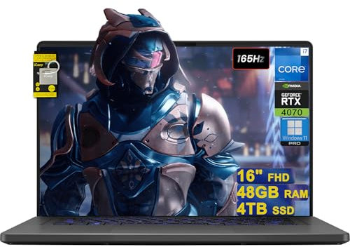 ASUS ROG Zephyrus G16 Gaming Laptop 16 FHD 165Hz Intel 10-core i7-13620H 48GB RAM 4TB SSD GeForce RTX4070 Backlit Thunderbolt IR Camera Win11Pro ICP Hub