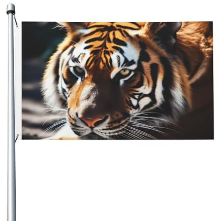 90 x 152 cm große Flagge, doppelseitig, für drinnen und draußen, Motiv: Wildtiere, Tiger, Willkommensbanner für Garten, Haus, Urlaub, Heimdekoration, Gartenflagge
