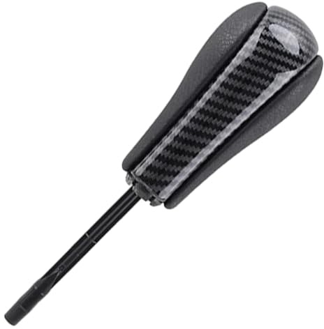 Kacepar Auto Schaltknauf Automatischer Schaltknauf Kompatibel mit BMW 3er E46 1998 5er E60 2004-2006 Kohlefaseroptik und Schwarz