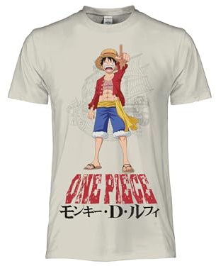 One Piece T Shirt Monkey D. Luffy. T-shirt officiel unisexe, maillot régulier en coton, adulte garçon