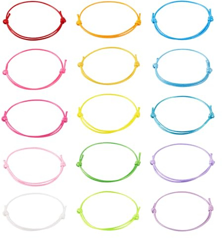 Spritewelry Bracelets réglables à curseur mi-finis en cordon tressé coloré pour perles de connexion, bracelets en corde pour charmes de lien, bijoux de couple pour la fabrication de bracelets d’amitié