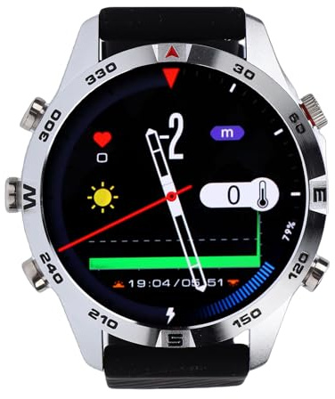CHICIRIS Reloj Inteligente, Computadora de Buceo con Sensor de Profundidad, Resistente Al Agua 100 M para Actividades Subacuáticas, Batería de Larga Duración, Ideal para Buceadores (Plata Negro)