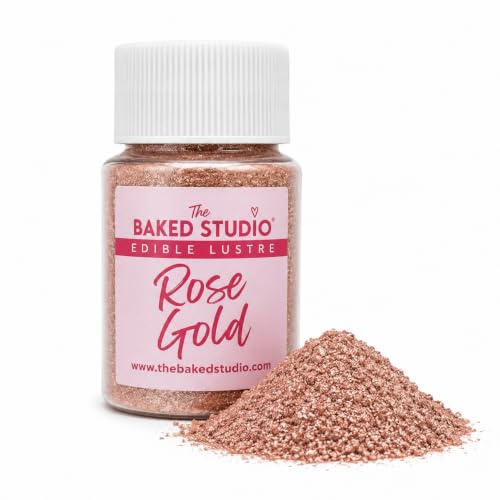 The Baked Studio - Original Edible Glitter Lustre Dust for Cake Decorating (Rose Gold 15g)