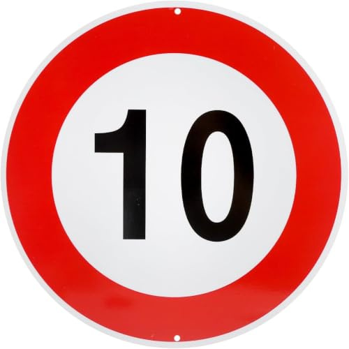 Vitesse maximale 10 Km Horaires signalisation routière panneau en aluminium métal rond épais 3 mm pour extérieur Ø 30
