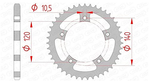 Stahl-Kettenrad AFAM 525-43Z (Silber)