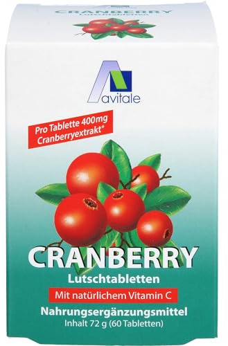 Avitale Cranberry Lutschtabletten mit natürlichem Vitamin C, 60 St. Tabletten