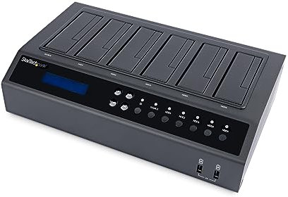 StarTech.com USB 3.0 / eSATA 6 Bay Festplatten Dock Kopierstation - 1:5 HDD / SSD Kloner und Eraser - 2,5/3,5 Festplatten Dockingstation