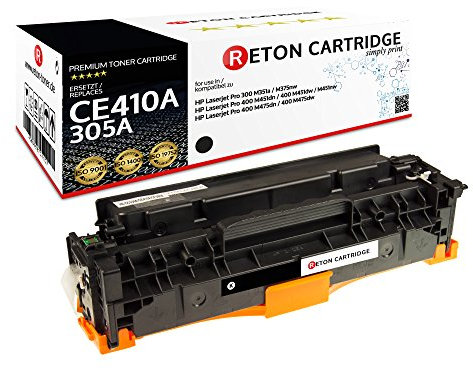 Original Reton Toner, kompatibel, Schwarz für HP PRO 400 Color MFP M475DN (CE410A), HP 305A, Laserjet PRO 300 Color M375NW, M451, M451DN, M451DW, M451NW, M475, M475DW, Schwarz