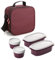 Tatay Kühltasche Klein, 3L Kapazität, 4 Kunststoff Frischaltendosen (2 x 0,5 l, 2 x 0,2 l) BPA frei, Burgund. Messen 22,5 x 10 x 22 cm