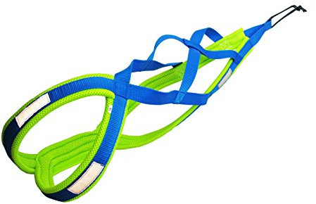 Northern Howl X-Back Zuggeschirr Fuer Bike-, Skijoring Dogscooting Schlitten in Blau Neongelb