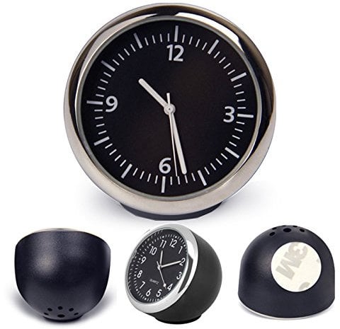 R27C Mini Auto Uhr – Beleuchtete Quarzuhr mit Digitalanzeige, Hochtransparente Glas-Spiegeloberfläche, Präzise Zellenbatterie für Fahrzeuge