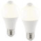 Luminea E27 mit Bewegungsmelder: 2er-Set LED-Lampe, PIR-Sensor, 10 W, E27, warmweiß, 3000 K, 1.055 lm (LED Lampen mit Bewegungssensor, Lampe Bewegungsmelder, Bewegungssensoren Dämmerungssensoren)