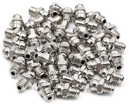 sourcing map 40Stk. Schmiernippel M6 Motorrad Auto Vernickelung Gerader Schmiernippel Zubehör fü M6 x 1