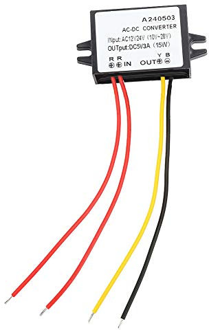 Spannungsversorgungsmodul AC 12V 24V auf DC 5V Abwärtswandler AC-DC-Spannungsregler mit flammwidrigem Kunststoffgehäuse(3A)