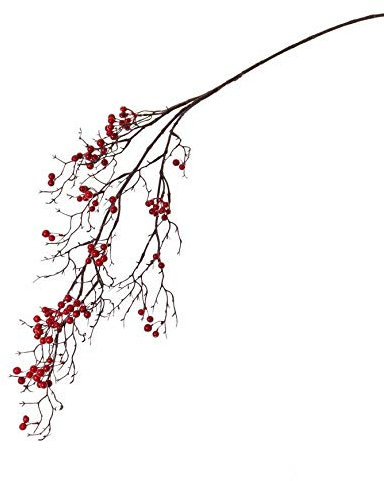 artplants.de Deko Zweig Schneebeeren Zweig GESA mit Beeren, rot, 100cm - Künstlicher Beerenzweig