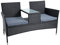 ESTEXO Polyrattan Sitzgruppe Rattan Sitzgarnitur Gartenmöbel Set Gartenset Balkonmöbel Gartentisch Gartenstuhl Balkontisch Balkonstuhl (Schwarz)