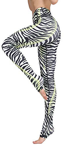FLYILY Schöne Printed Sport Leggings Damen Sporthose Fitnesshose Yoga Leggings Sporthosen für Damen(Zebra,M)
