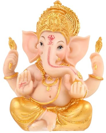 Cabilock Gold Hindu Elefant Gott Figur Figur Elefant Gott Statue Buddha Elefant Skulptur Hinduismus Elefant Tisch Ornament für Home Car Office Desktop 10.