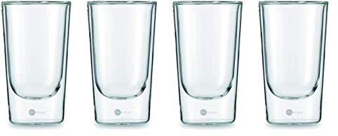 Jenaer Glas 4er Set Latte Glas Becher XL 355 ml GOURMET FOOD & DRINKS HOT'N COOL 115903 x 2 + Gratis 4er Set EKM Living Trinkhalme