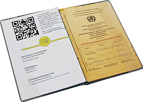 Schutzhülle/Klarsichthülle für EU-Impfzertifikat und für den alten Internationalen Impfausweis - 2er Pack