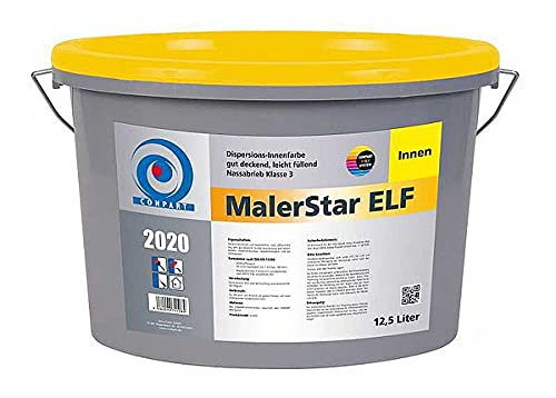 Conpart MalerStar ELF 2021 - Gut deckende Innenfarbe, für Wand- und Deckenbeschichtungen - 12,5 Liter - Altweiß