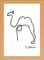 Picasso Kamel Minimalistische Linie Zeichnung Echt Glas Front gerahmter Kunstdruck 25,4 x 34,3 cm Rahmen