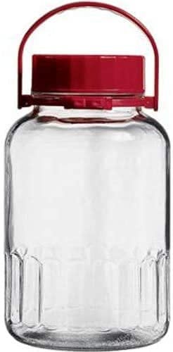 Large Glass Storage Jar with Lid Airtight Food Drink Pickle Preserve (4 Litre)