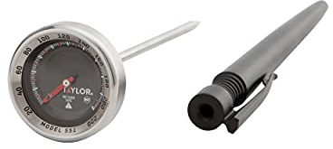 Taylor Pro Series Analog Instant Read Thermometer, Temperature Monitoring: 120F to 220F, Black