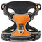 HEELE Hundegeschirr, Zugentlastung, reflektierend, mit gepolstertem Griff, Kontrolle, 2 Metallringe, Geschirr für kleine mittelgroße und große Hunde, Orange, S