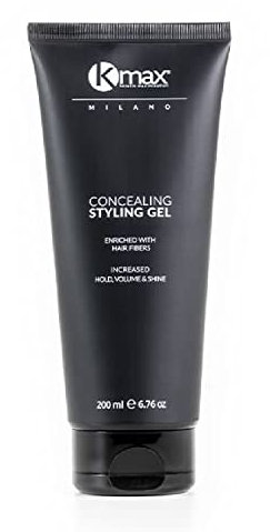 Kmax Thickening Styling Gel, Redensifying Gel mit Keratin-Fasern für dünnes Haar - Dunkelbraun - Größe 200 ml