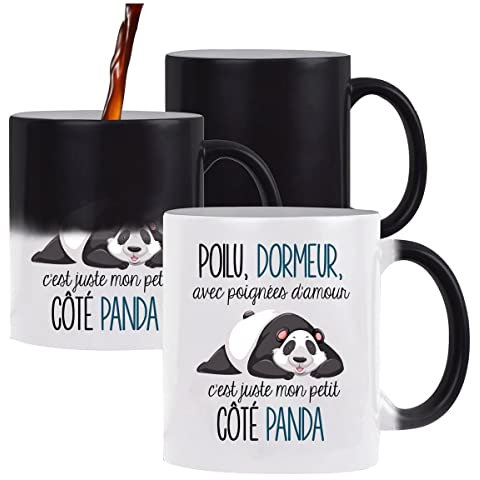 Planetee Mug magique Poilu Dormeur Panda | Tasse change de couleur avec la chaleur