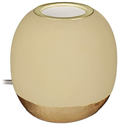 Relaxdays Dekoleuchte Beton, Tischlampe ohne Schirm, HxD 9 x 9 cm, E27 Fassung, langes Kabel, runde Betonlampe, grün