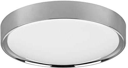Trio Leuchten LED Deckenleuchte Clarimo 659011806, Kunststoff chromfarbig, Schirm Acryl weiß, inklusiv 18 Watt LED, Chrom
